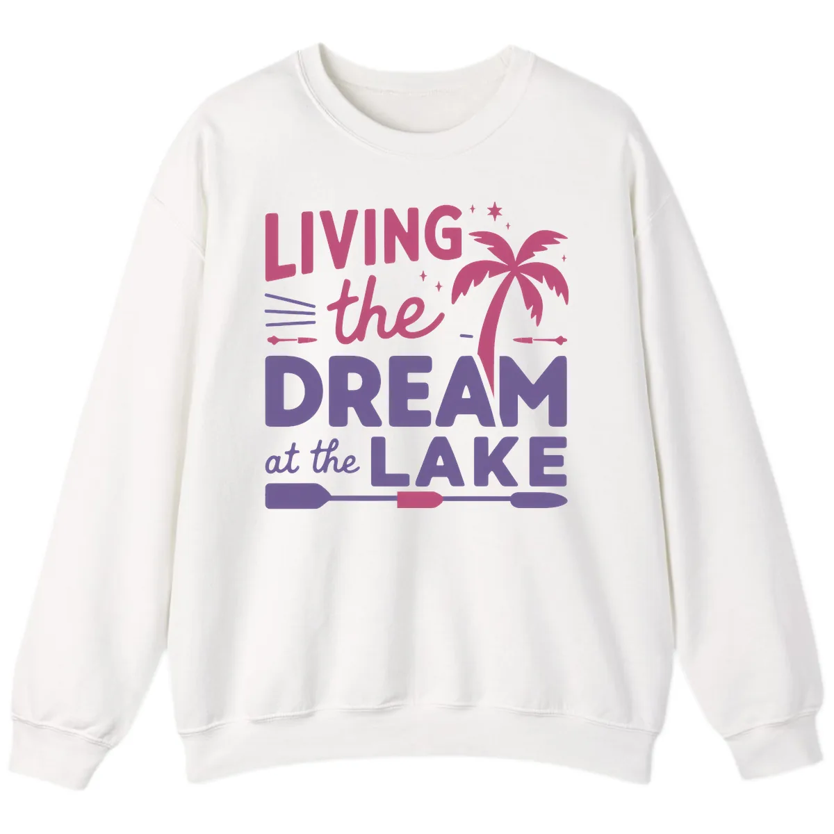 Living The Dream At The Lake Sweatshirt in White