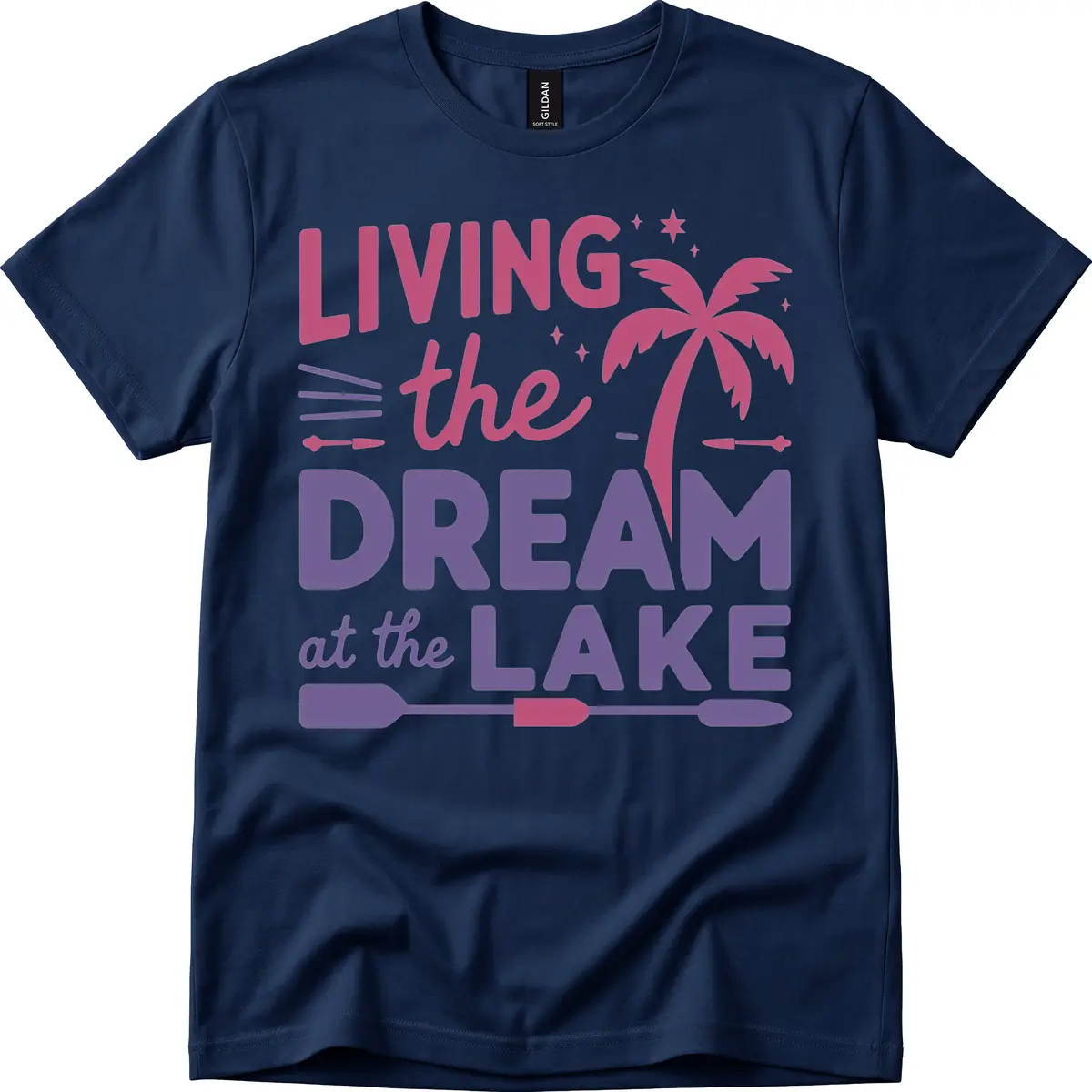 Living The Dream At The Lake T-Shirt in Navy