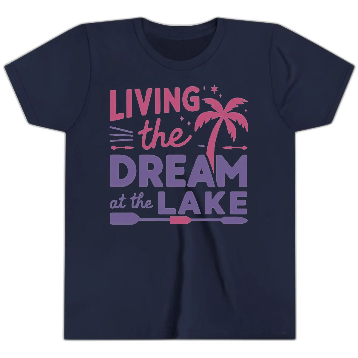 Living The Dream At The Lake Youth T-Shirt in Navy