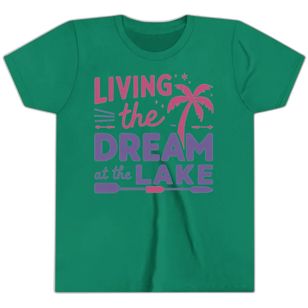 Living The Dream At The Lake Youth T-Shirt in Kelly