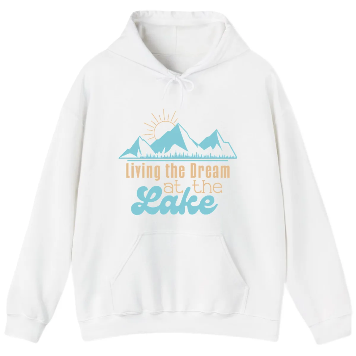 Living The Dream At The Lake Hoodie in White