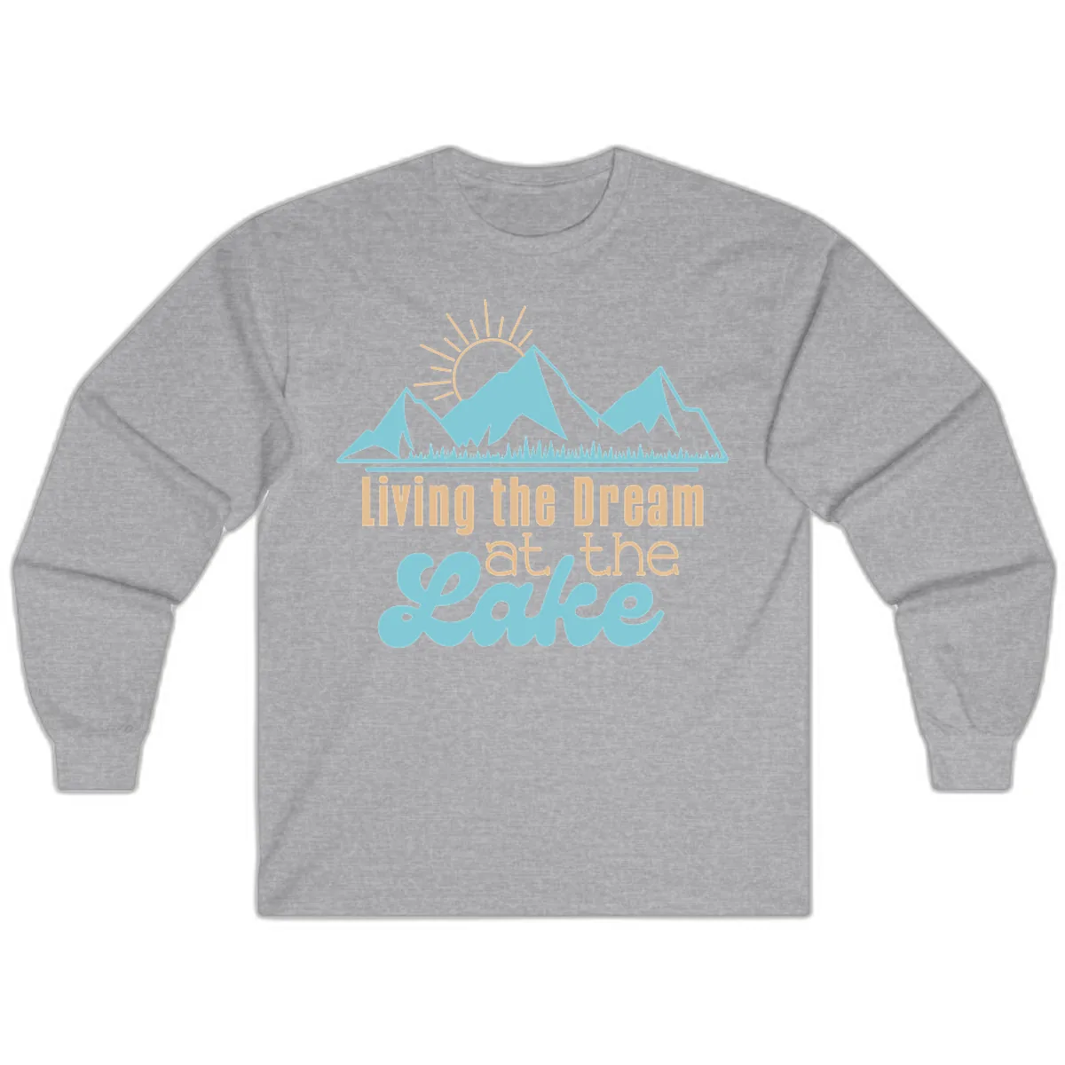 Living The Dream At The Lake Long Sleeve in Sport Grey