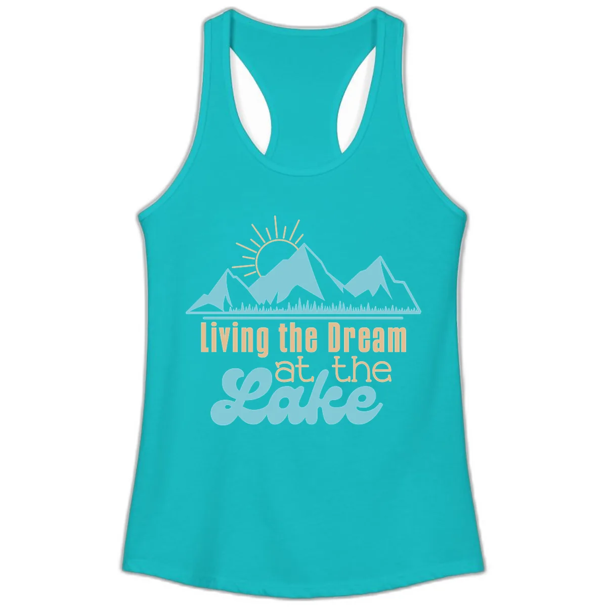 Living The Dream At The Lake Ladies Tank in Tahiti Blue