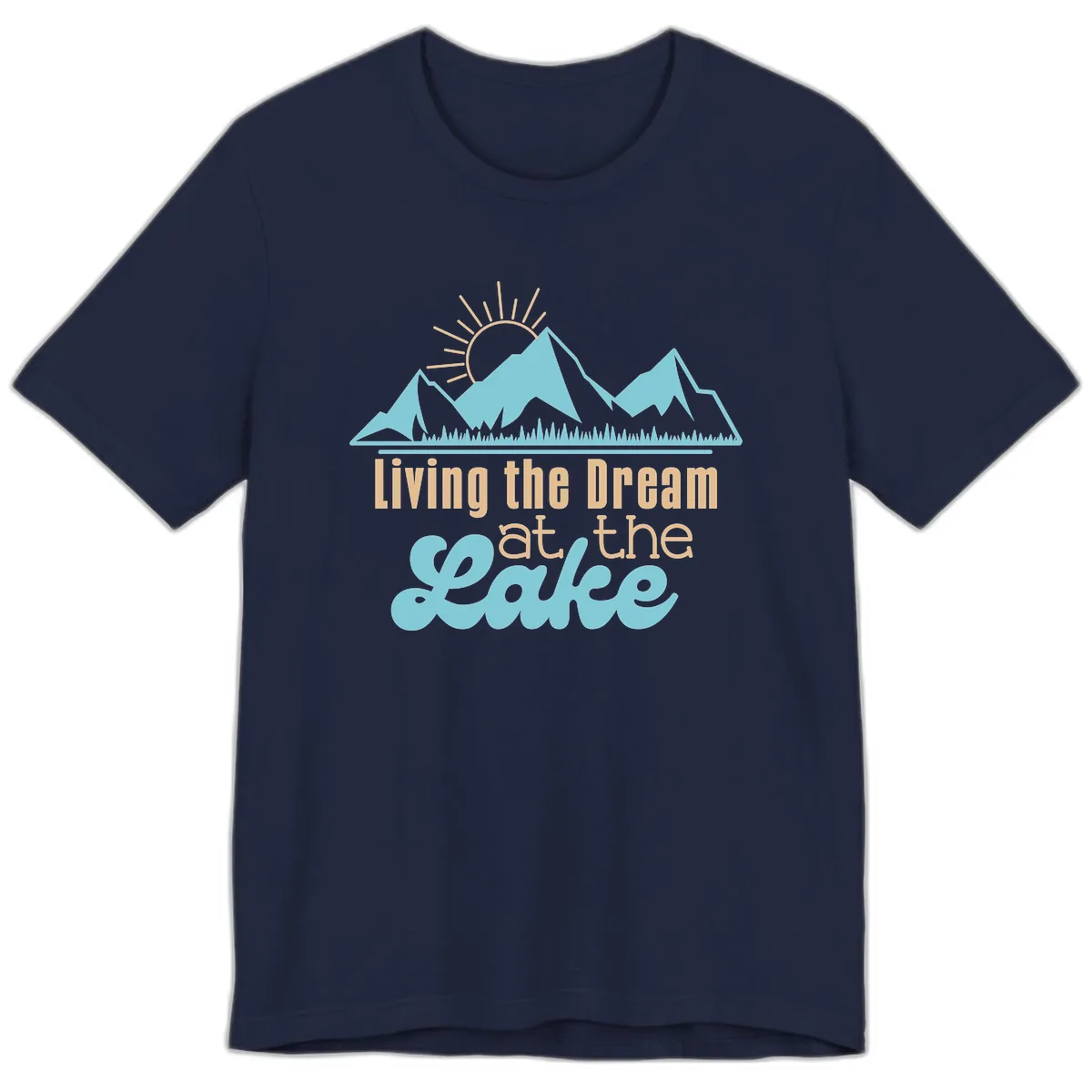 Living The Dream At The Lake Premium T-Shirt in Navy