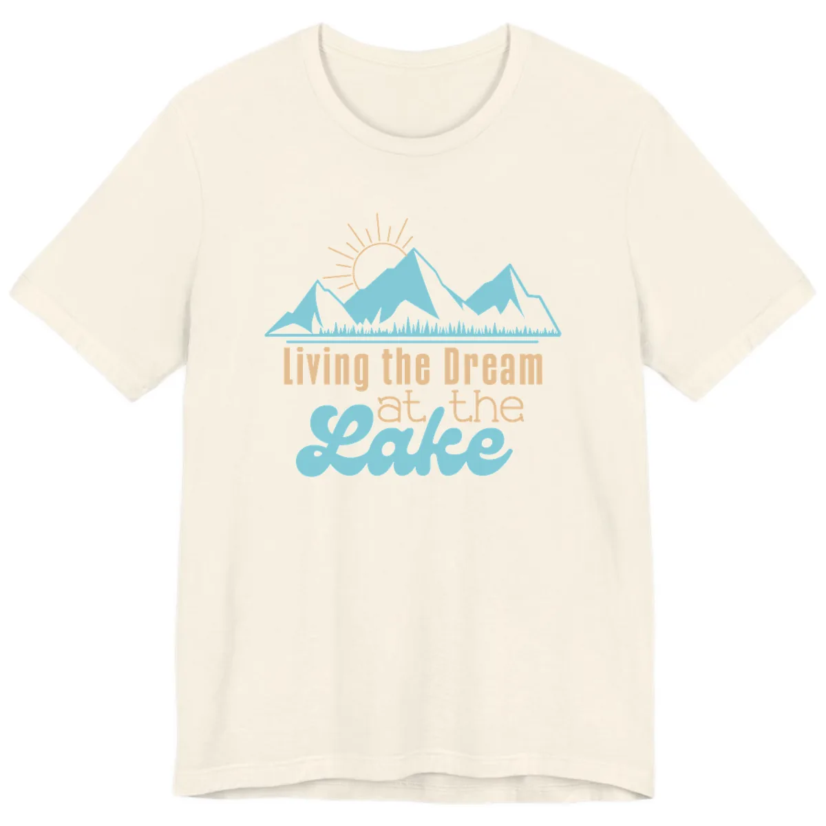 Living The Dream At The Lake Premium T-Shirt in Natural