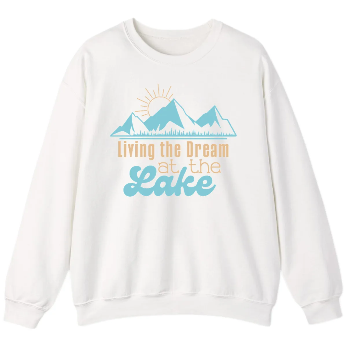 Living The Dream At The Lake Sweatshirt in White