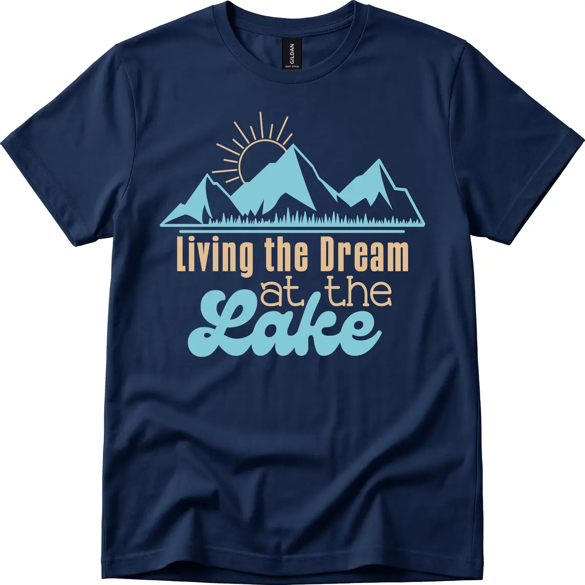 Living The Dream At The Lake T-Shirt in Navy