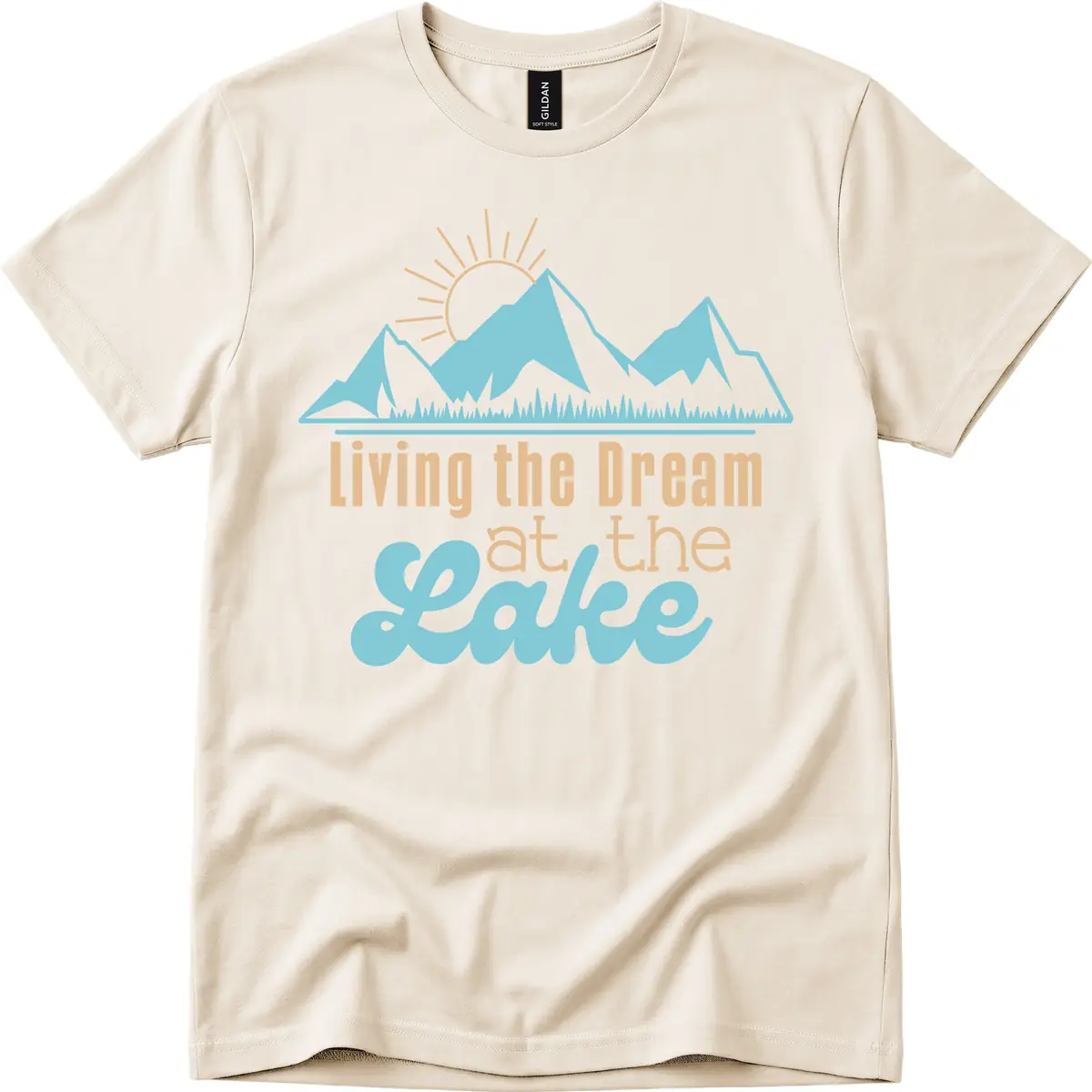 Living The Dream At The Lake T-Shirt in Natural