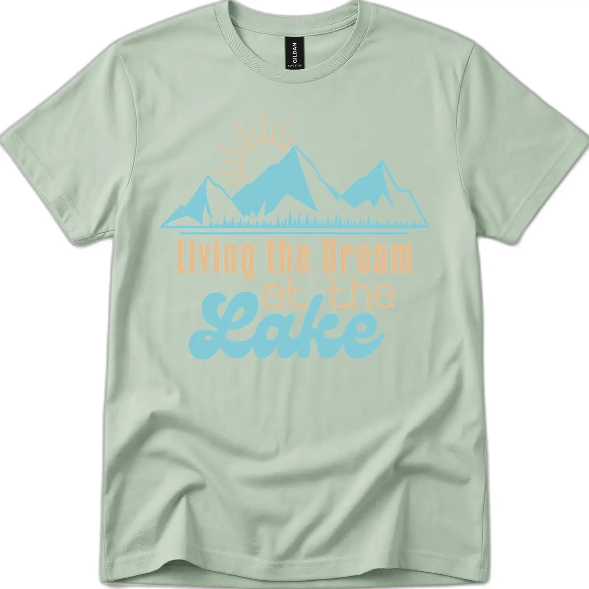 Living The Dream At The Lake T-Shirt in Sage