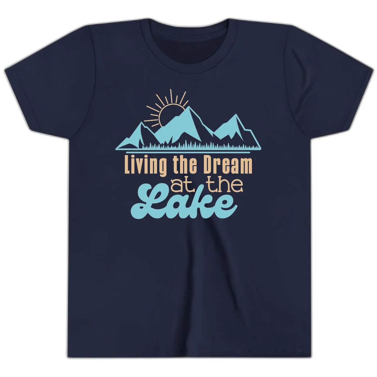 Living The Dream At The Lake Youth T-Shirt in Navy