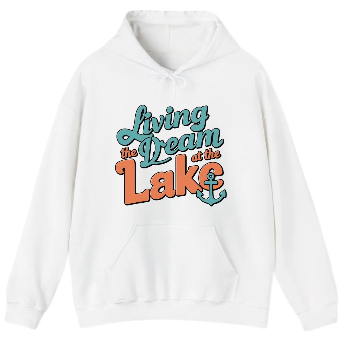 Living The Dream At The Lake Hoodie in White