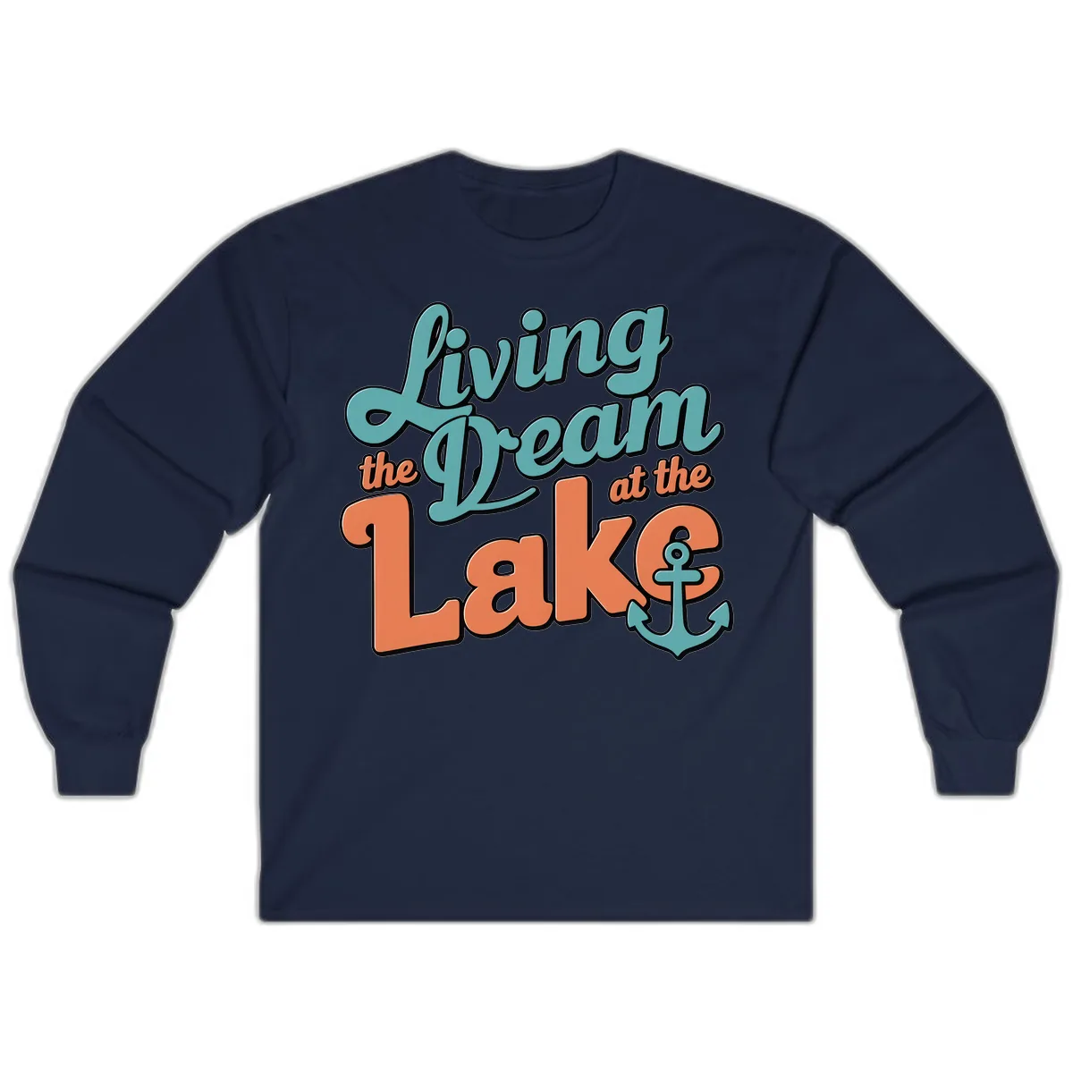 Living The Dream At The Lake Long Sleeve in Navy