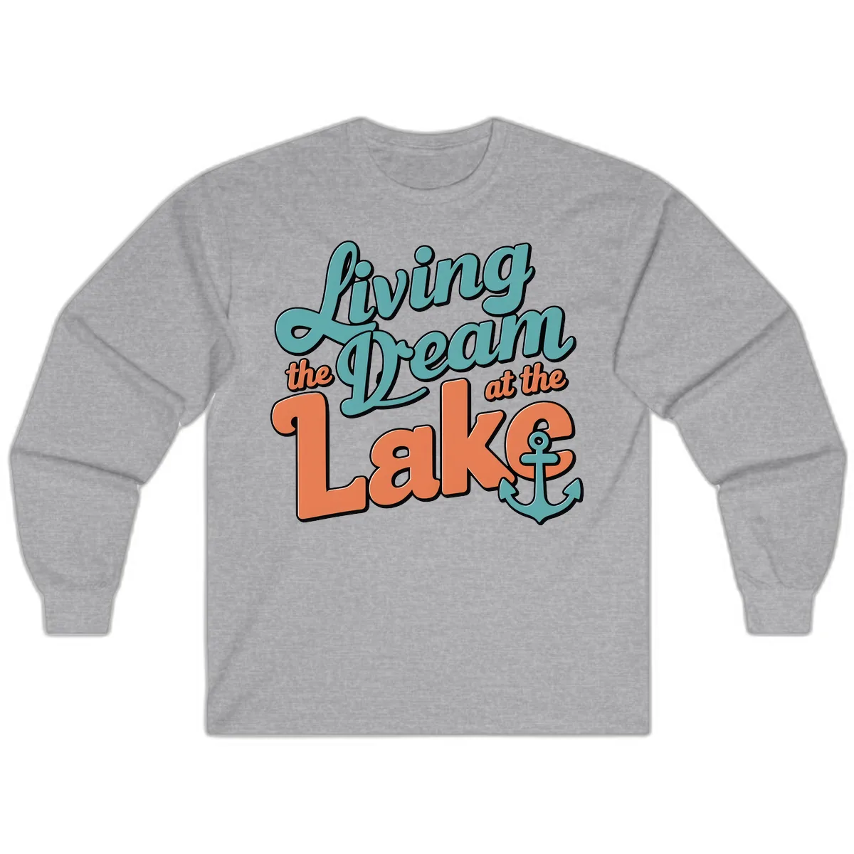 Living The Dream At The Lake Long Sleeve in Sport Grey