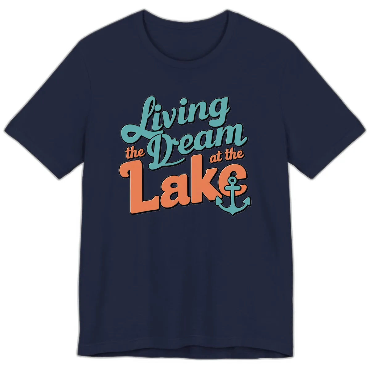 Living The Dream At The Lake Premium T-Shirt in Navy