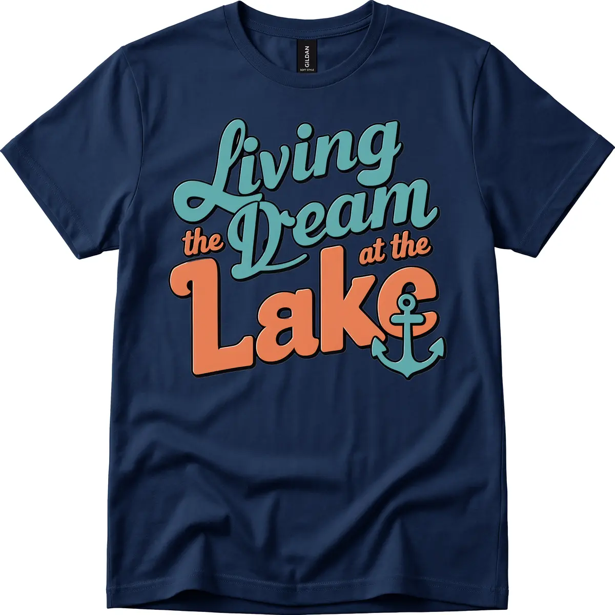 Living The Dream At The Lake T-Shirt in Navy