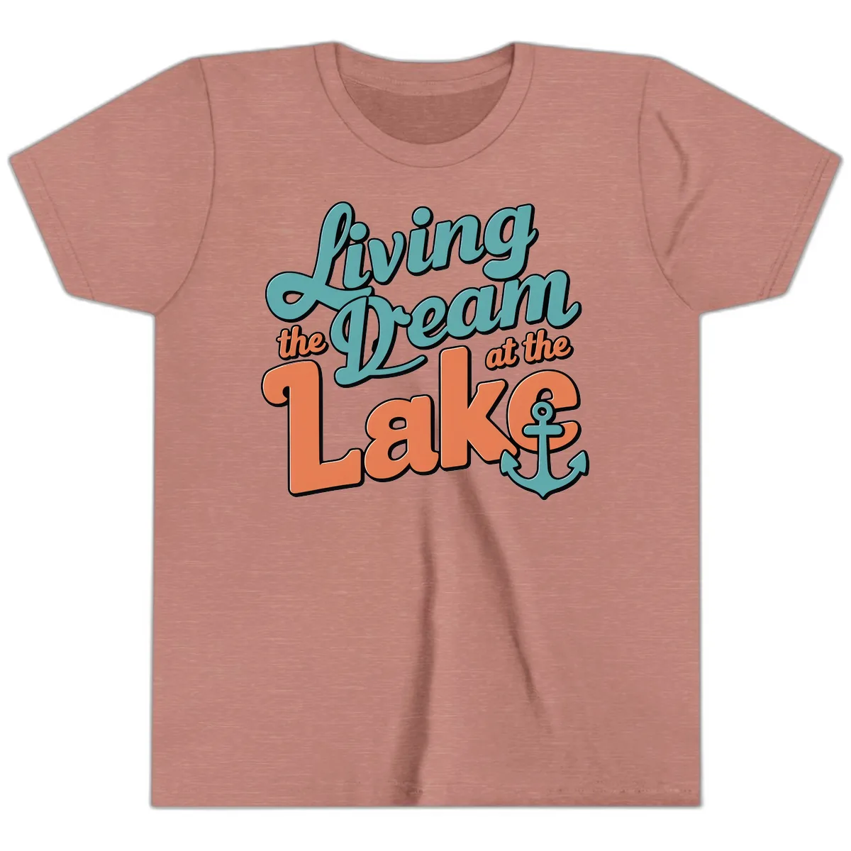 Living The Dream At The Lake Youth T-Shirt in Heather Mauve