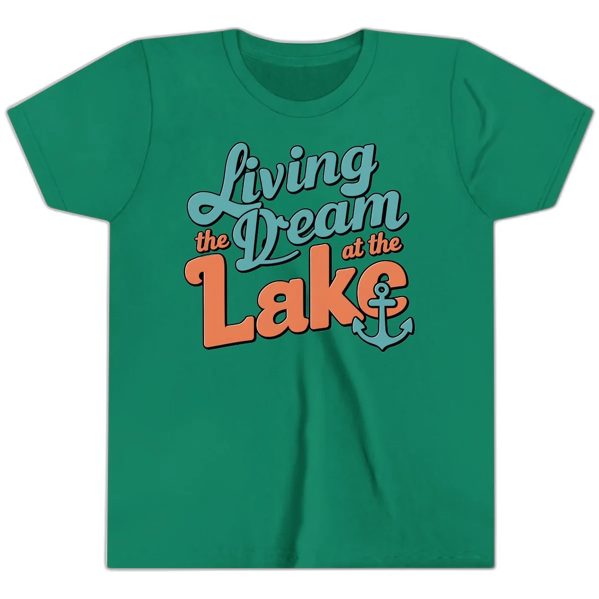 Living The Dream At The Lake Youth T-Shirt in Kelly
