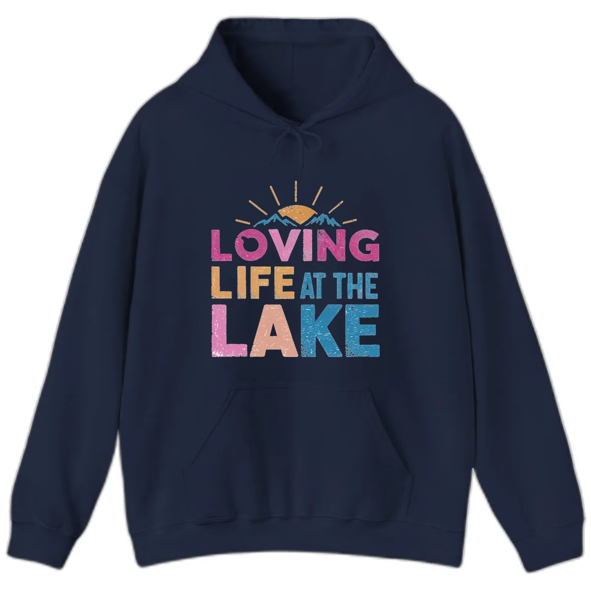 Loving Life At The Lake Hoodie in Navy