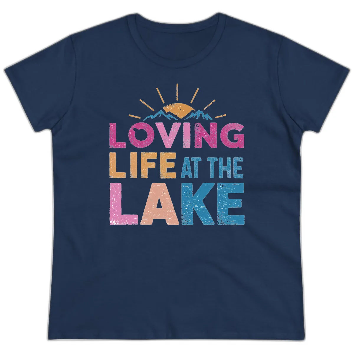 Loving Life At The Lake Ladies Tee in Navy