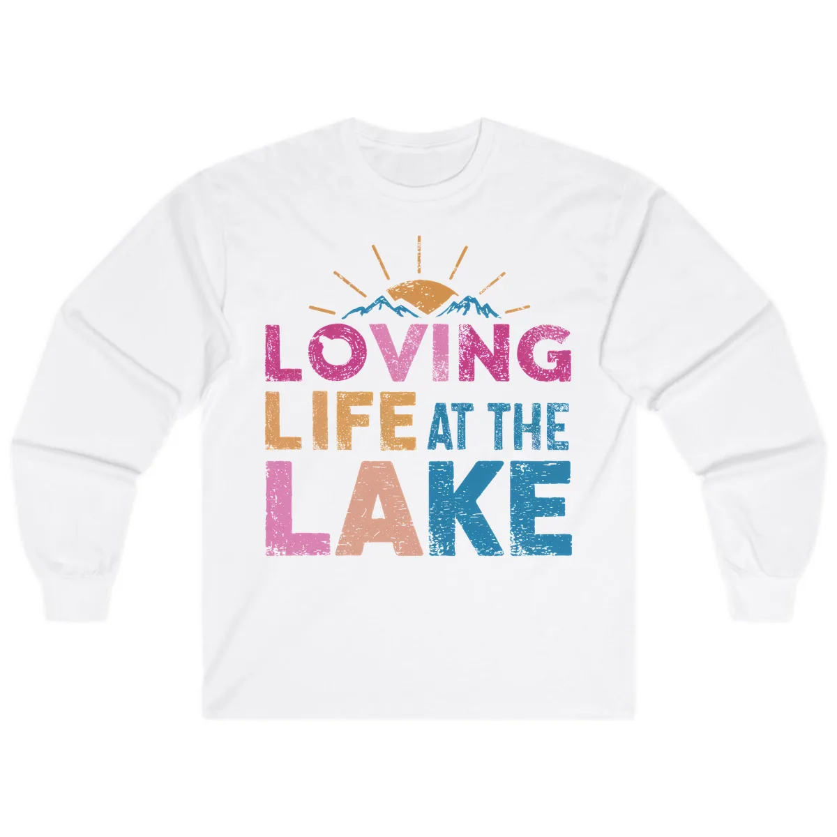 Loving Life At The Lake Long Sleeve in White