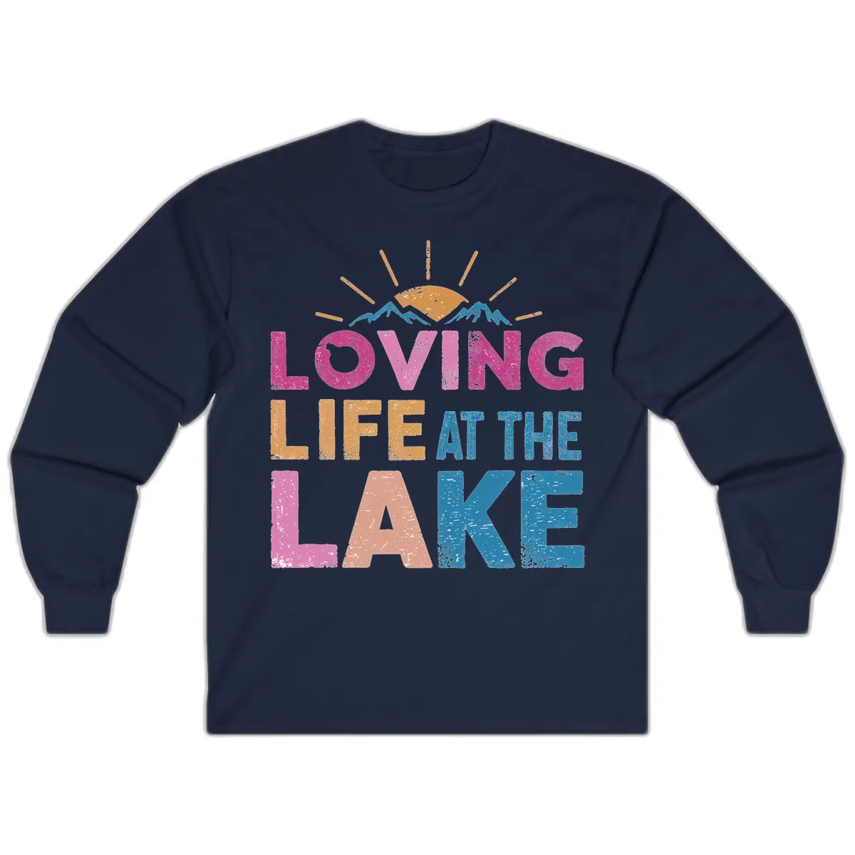 Loving Life At The Lake Long Sleeve in Navy
