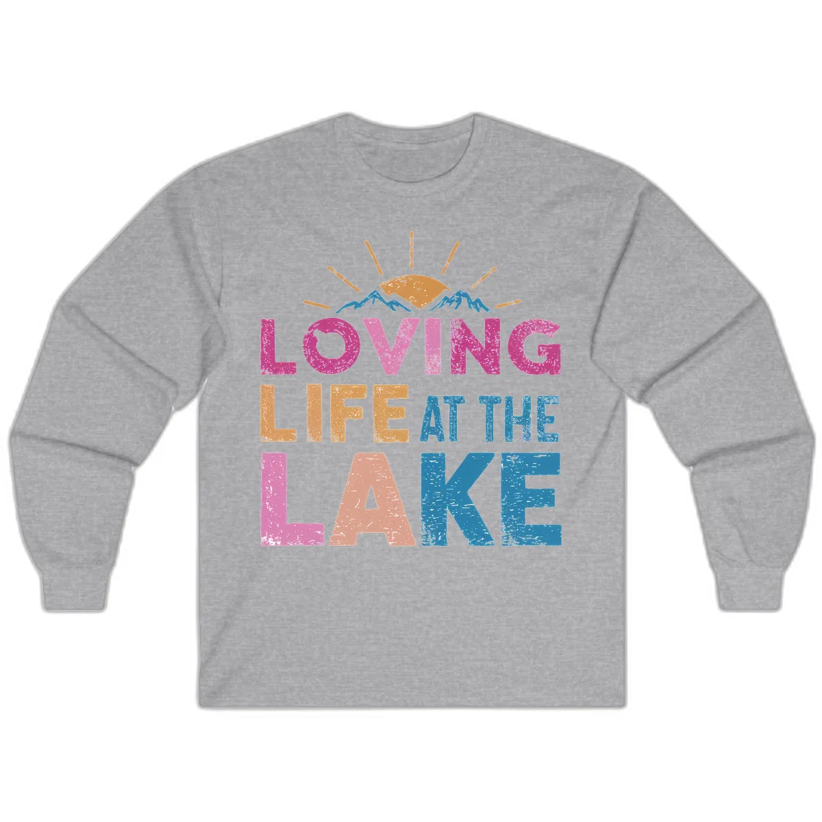Loving Life At The Lake Long Sleeve in Sport Grey