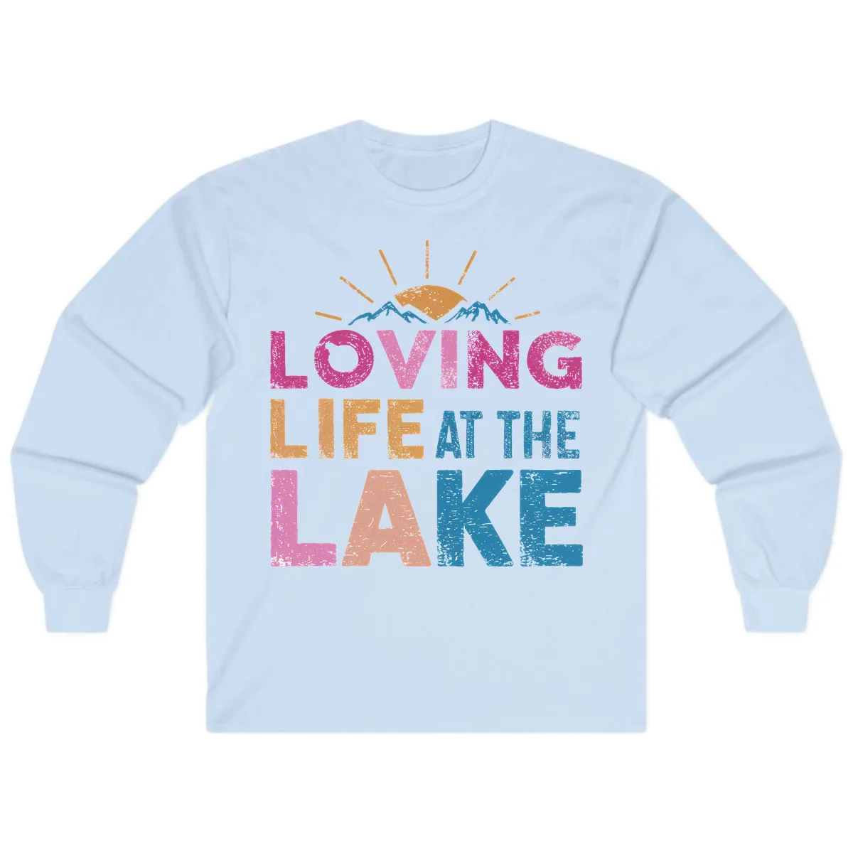 Loving Life At The Lake Long Sleeve in Light Blue