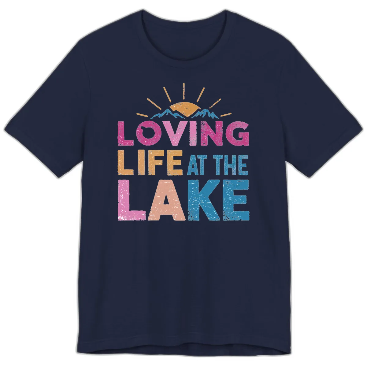 Loving Life At The Lake Premium T-Shirt in Navy