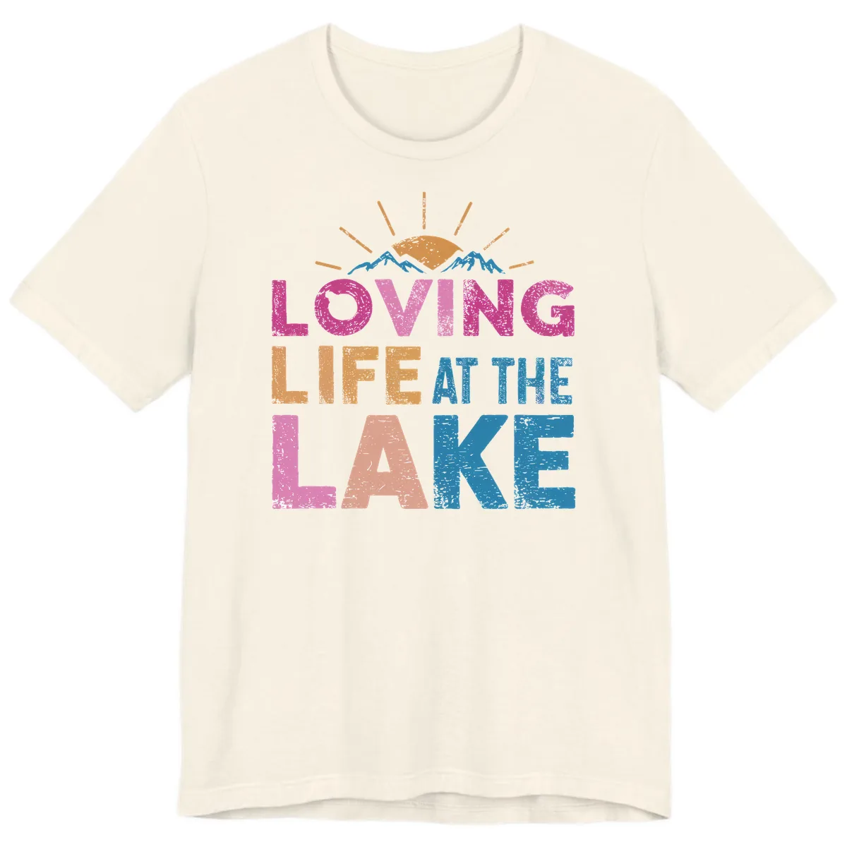 Loving Life At The Lake Premium T-Shirt in Natural