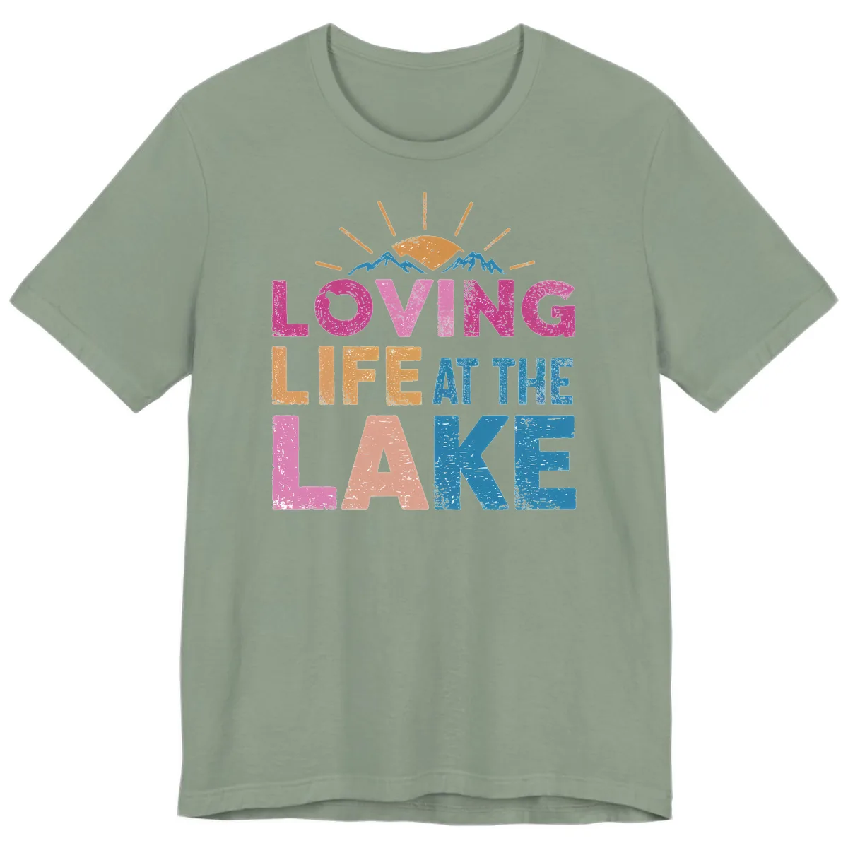 Loving Life At The Lake Premium T-Shirt in Sage