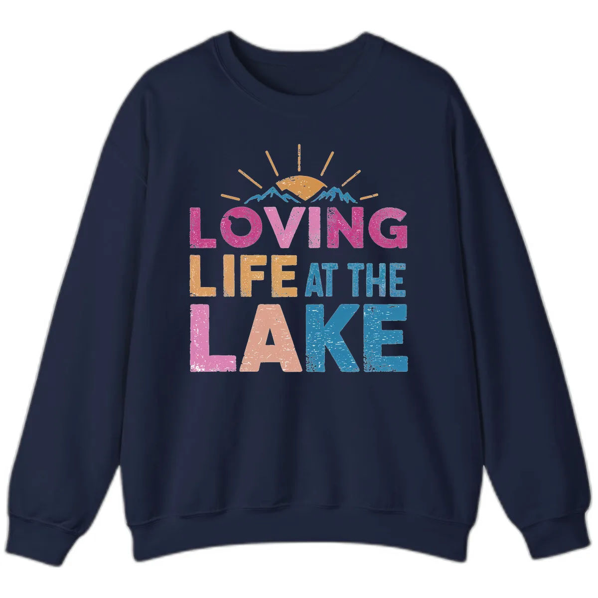 Loving Life At The Lake Sweatshirt in Navy