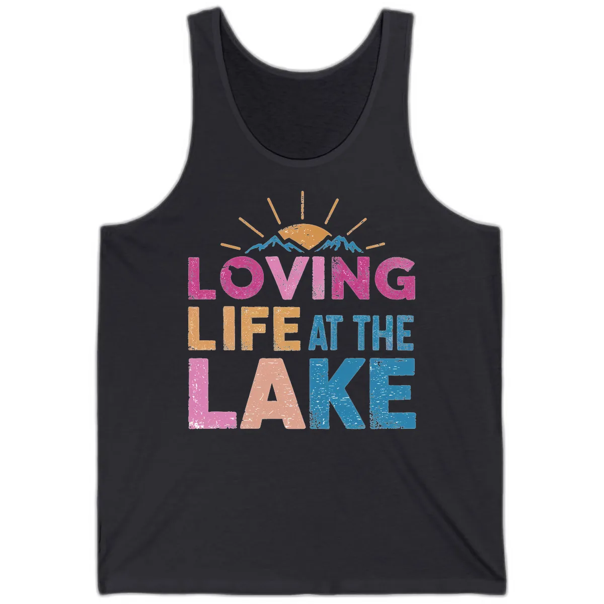Loving Life At The Lake Tank in Dark Grey