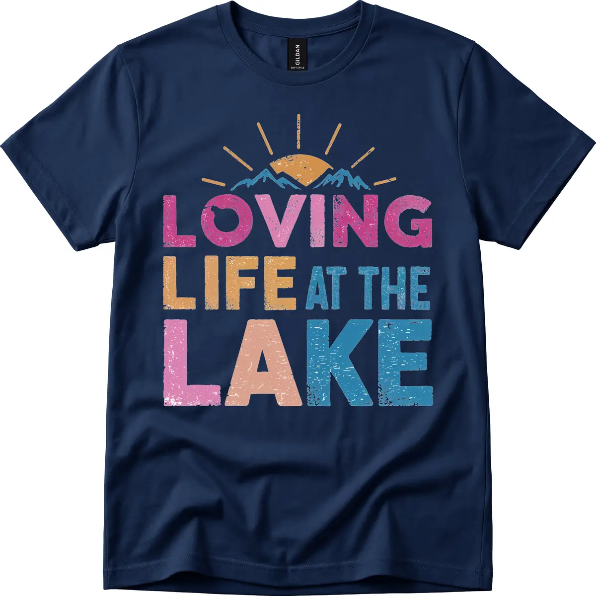 Loving Life At The Lake T-Shirt in Navy