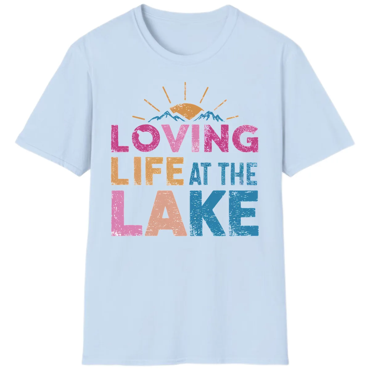 Loving Life At The Lake T-Shirt in Light Blue
