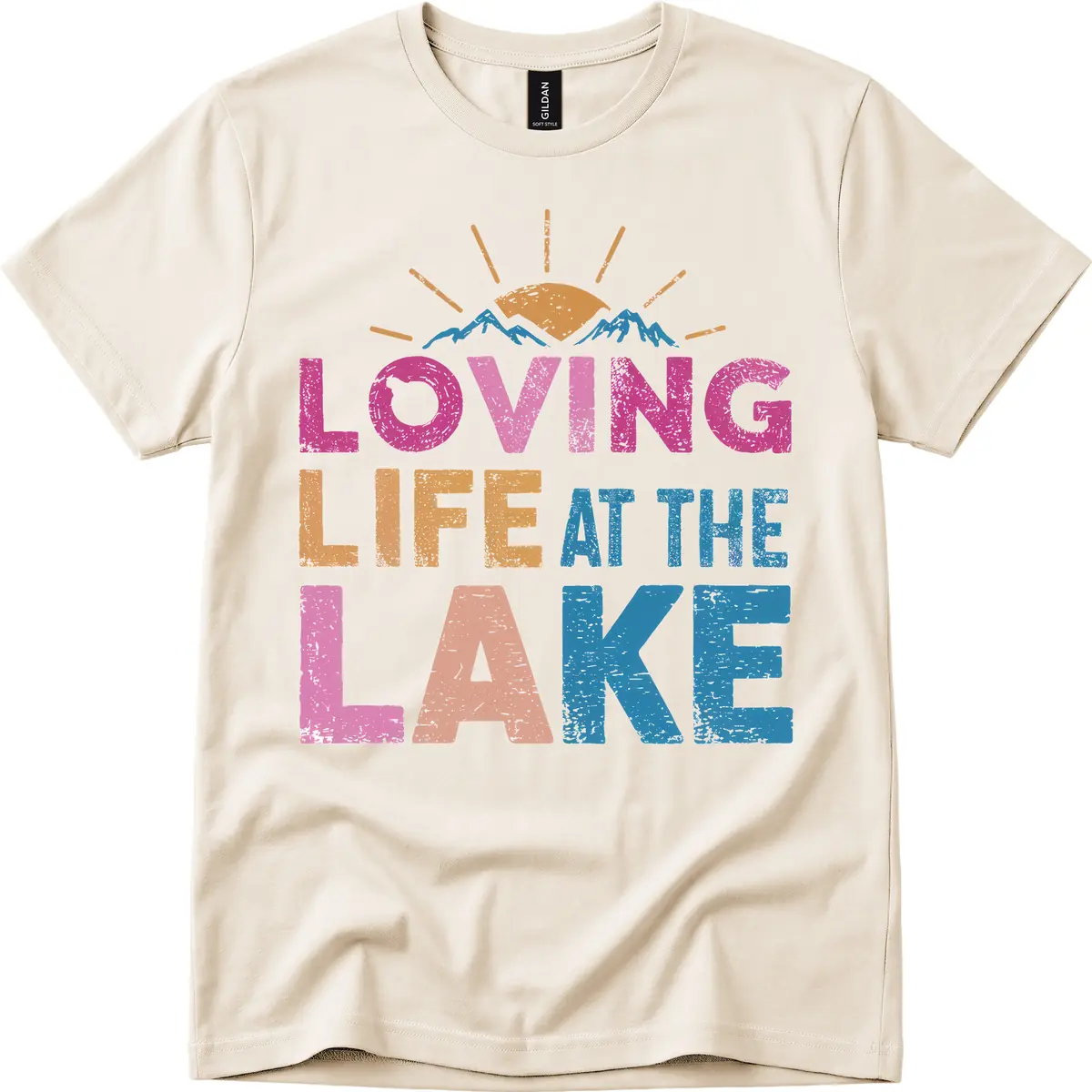 Loving Life At The Lake T-Shirt in Natural