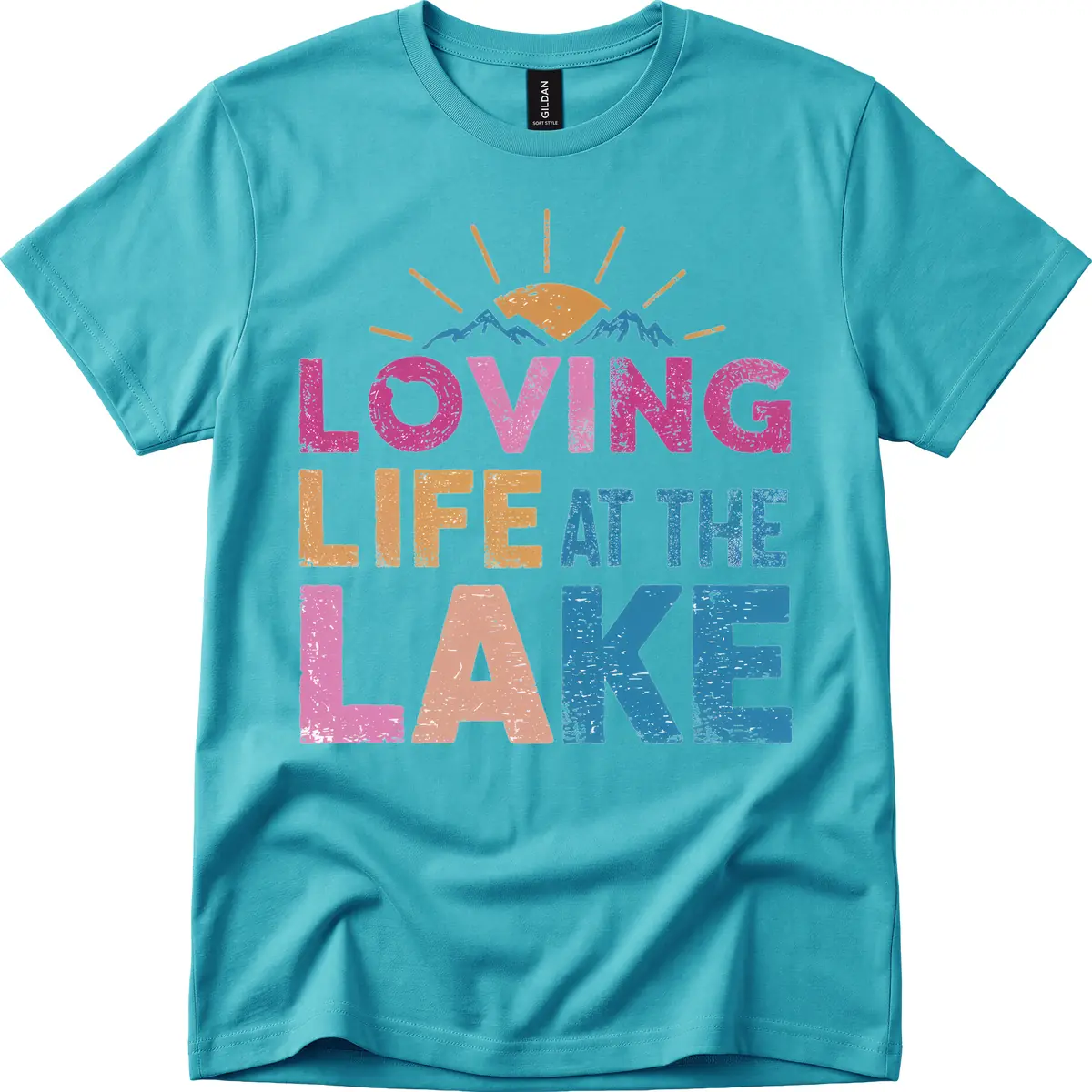 Loving Life At The Lake T-Shirt in Tropical Blue