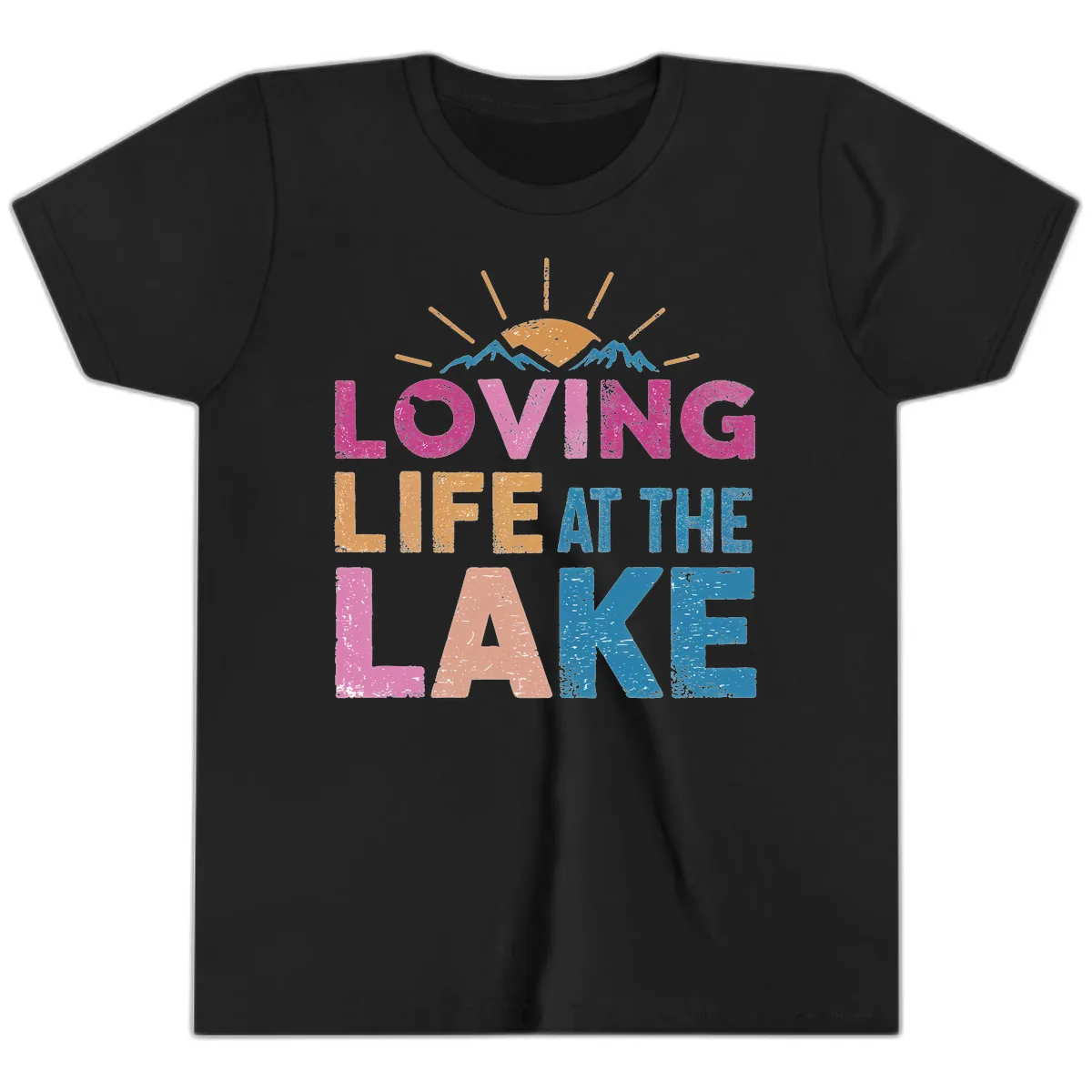 Loving Life At The Lake Youth T-Shirt in Black