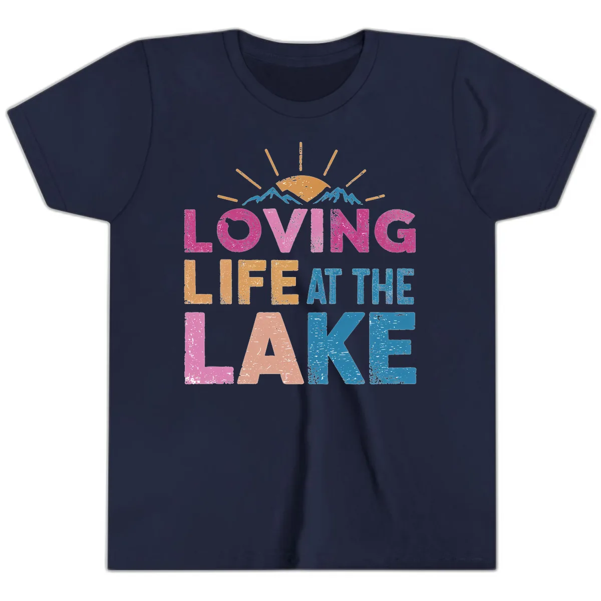 Loving Life At The Lake Youth T-Shirt in Navy