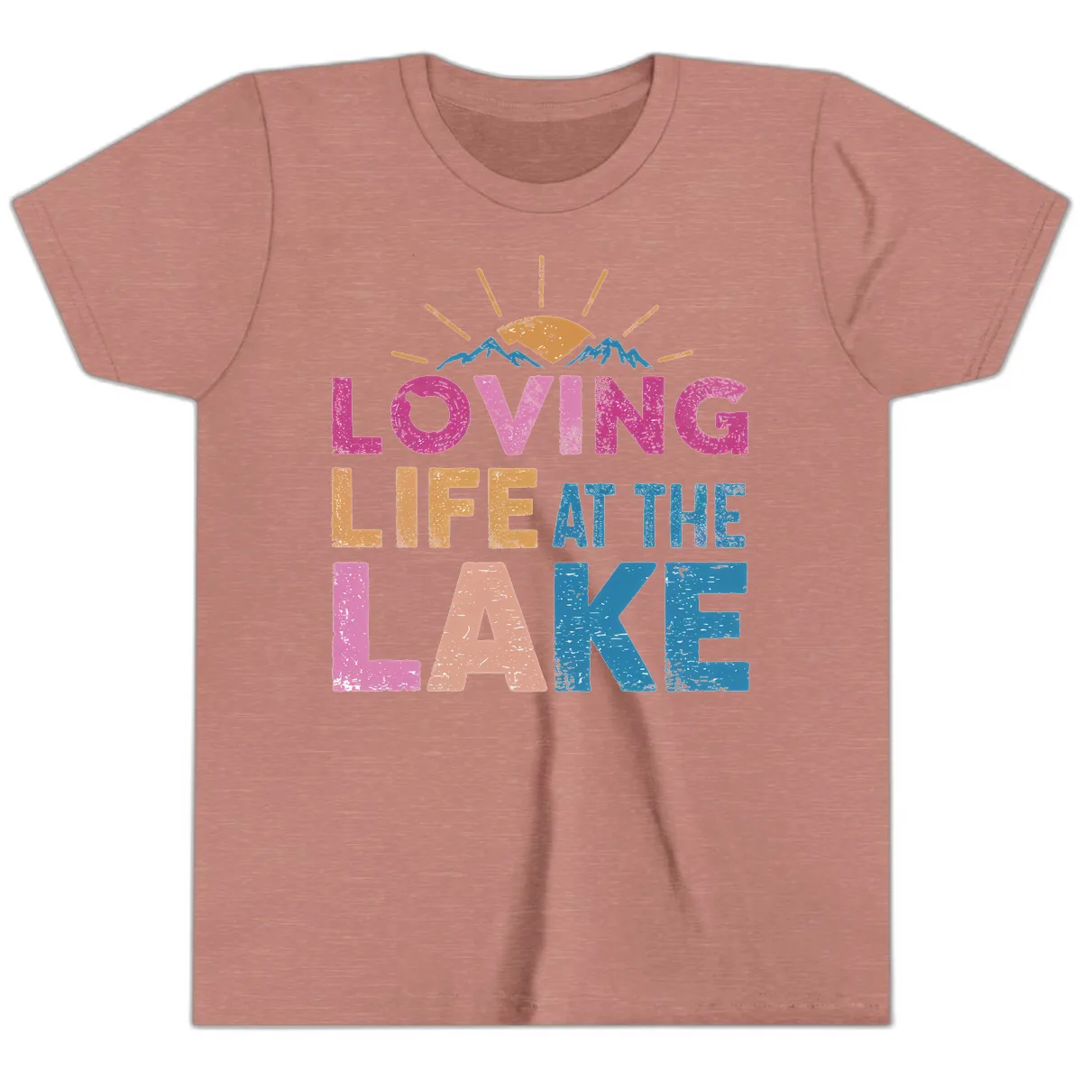 Loving Life At The Lake Youth T-Shirt in Heather Mauve
