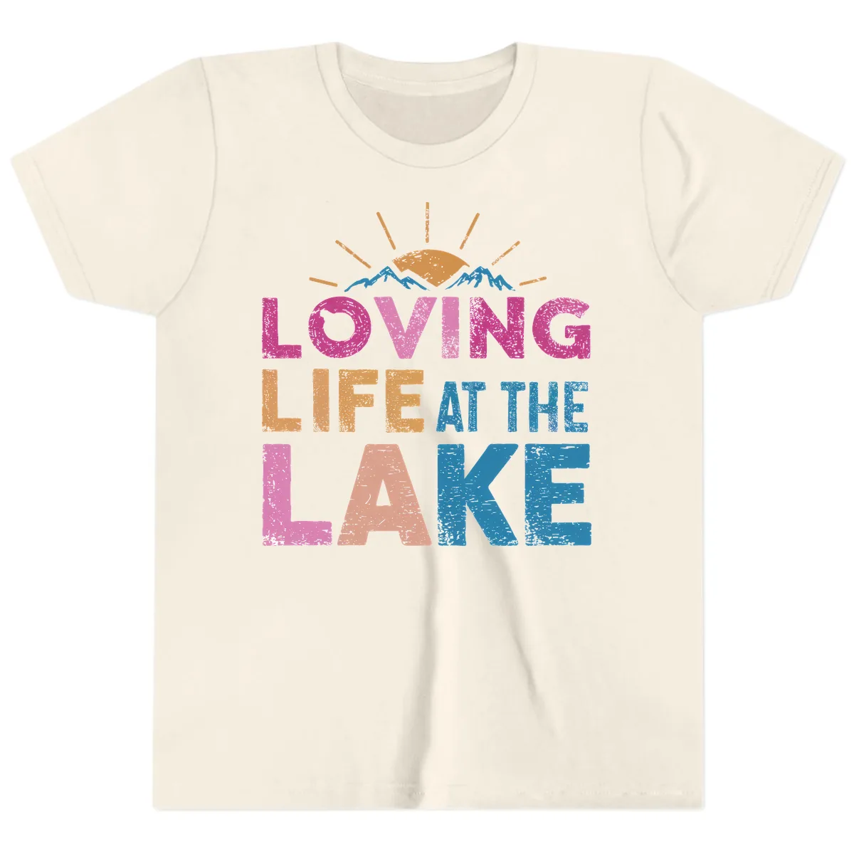 Loving Life At The Lake Youth T-Shirt in Natural
