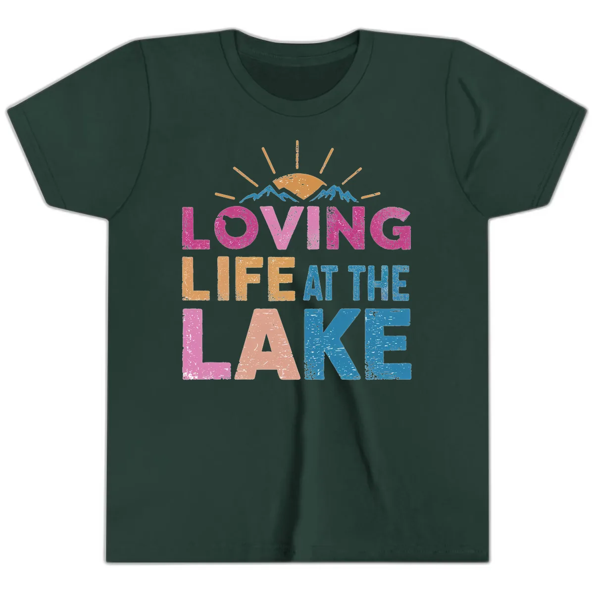 Loving Life At The Lake Youth T-Shirt in Forest