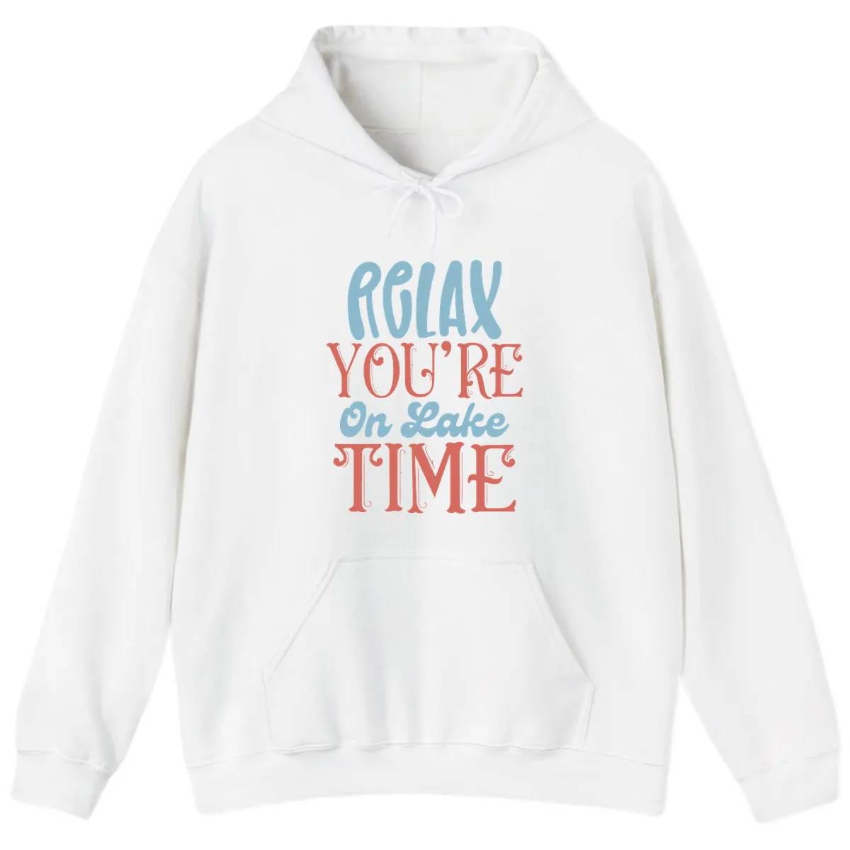Relax You're On Lake Time Hoodie in White