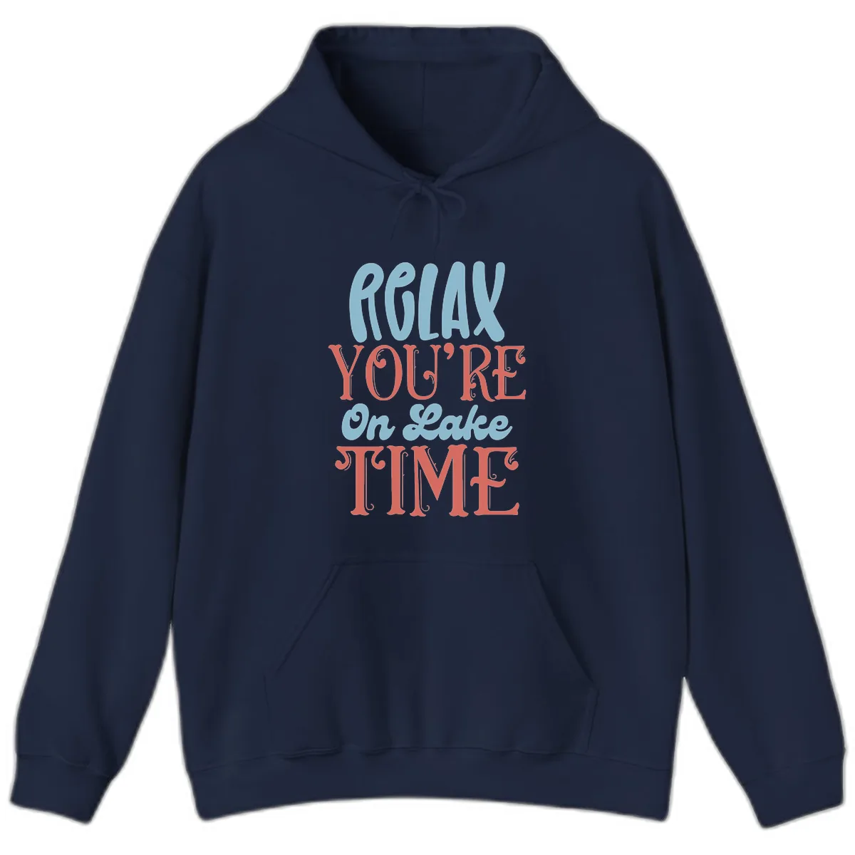 Relax You're On Lake Time Hoodie in Navy