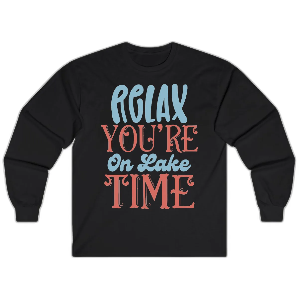 Relax You're On Lake Time Long Sleeve in Black