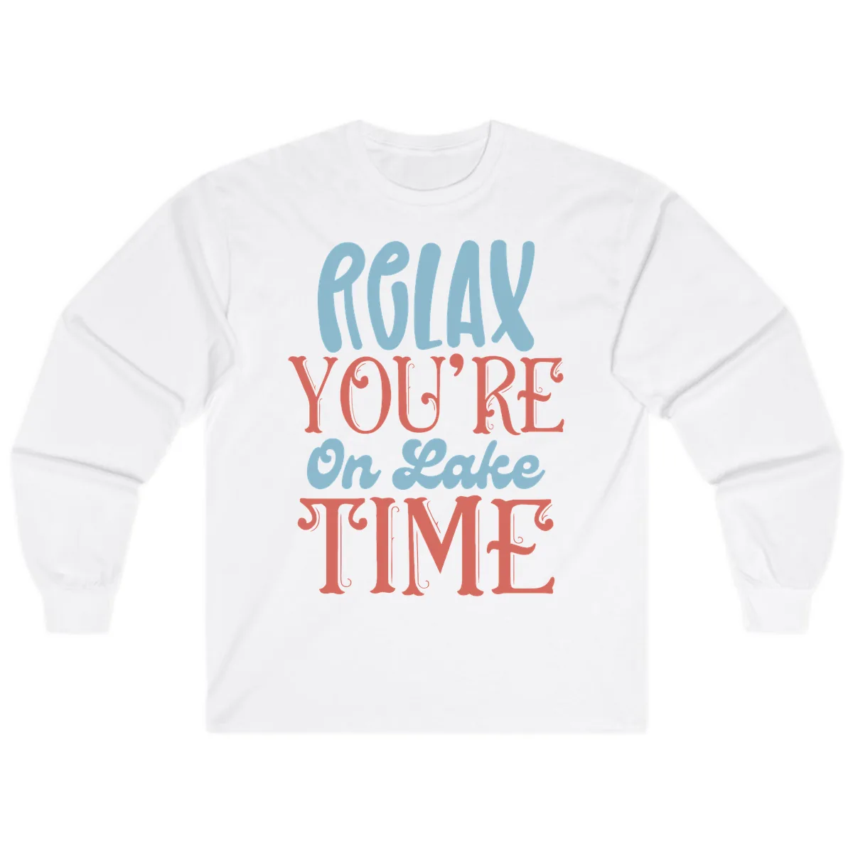 Relax You're On Lake Time Long Sleeve in White