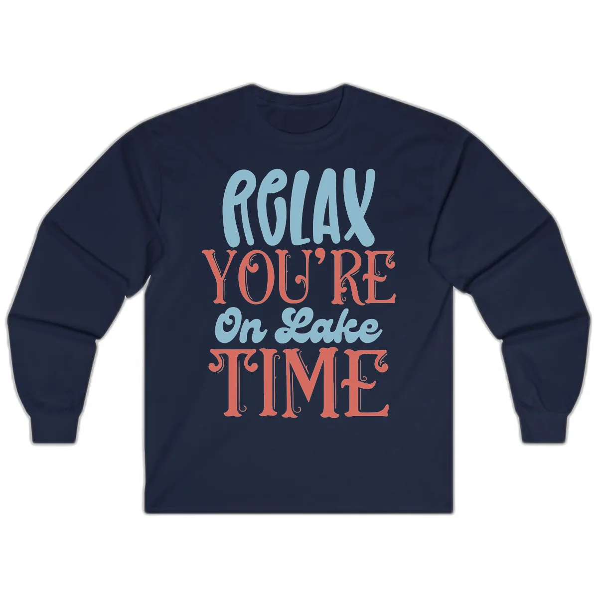 Relax You're On Lake Time Long Sleeve in Navy