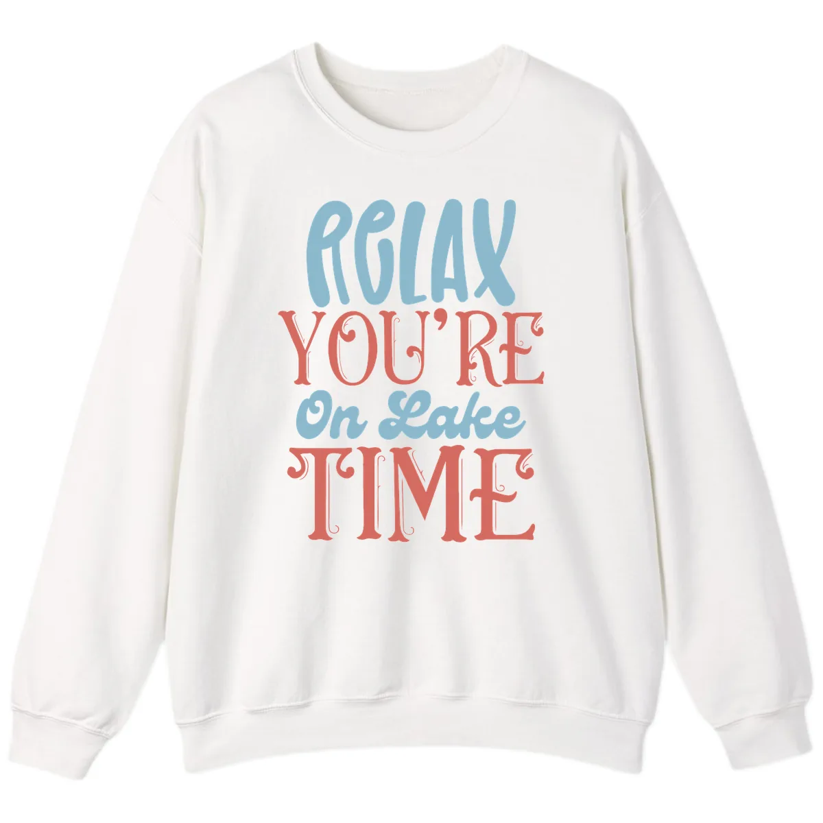 Relax You're On Lake Time Sweatshirt in White