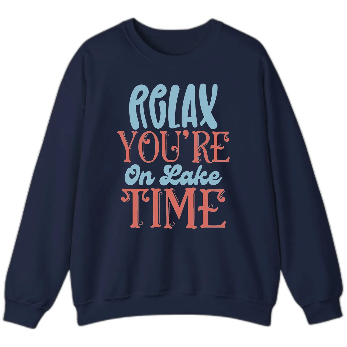 Relax You're On Lake Time Sweatshirt in Navy