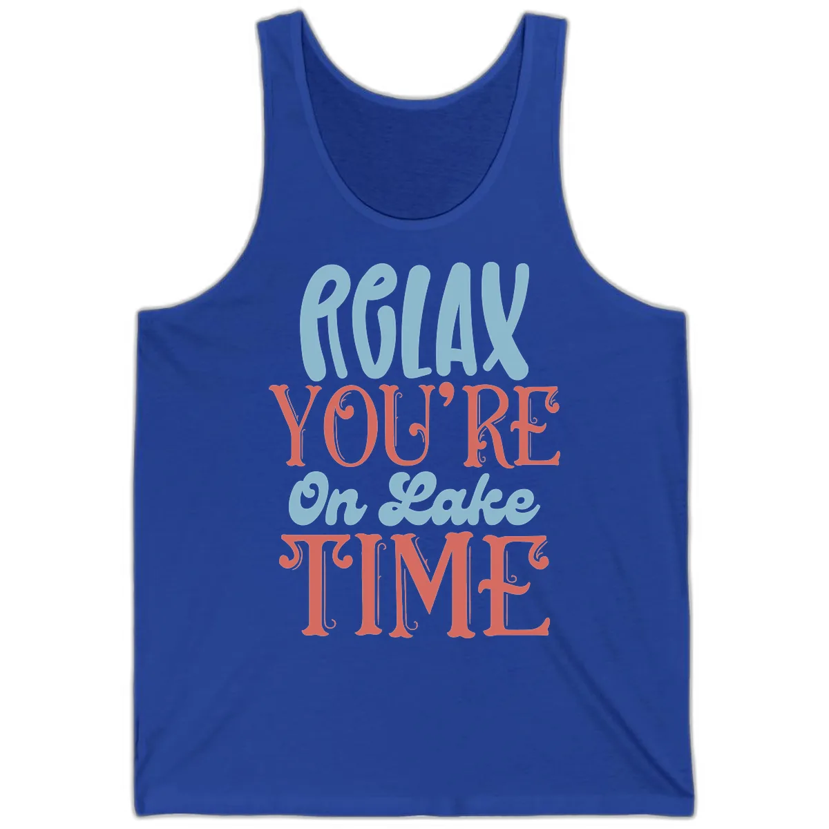 Relax You're On Lake Time Tank in True Royal