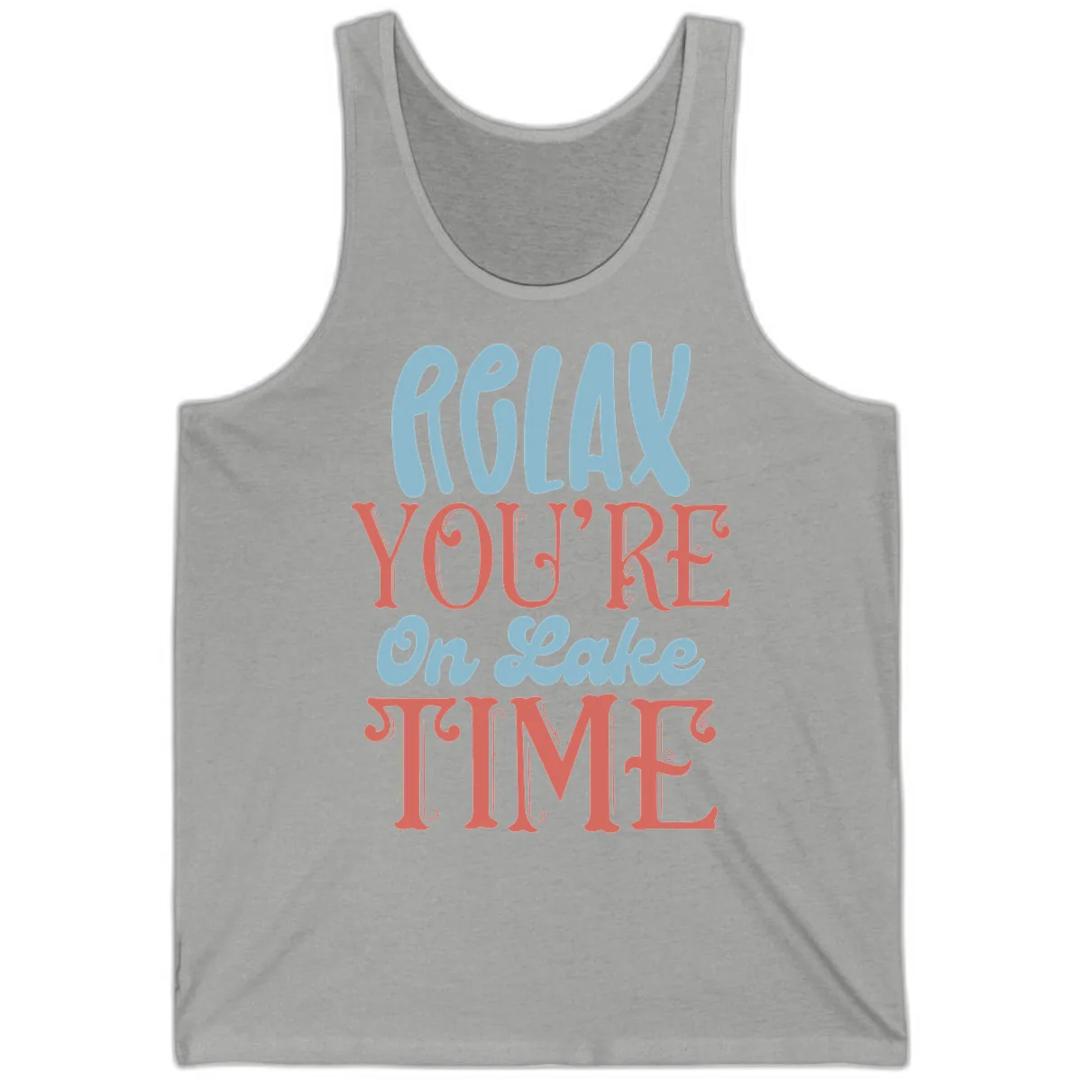 Relax You're On Lake Time Tank in Athletic Heather